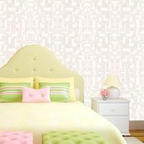 Papel De Parede Geométrico Cor Clara Autocolante Lavável