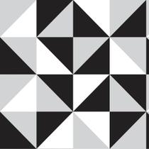 Papel de Parede Geométrico Formas Geométricas, Preta, Cinza e Branca
