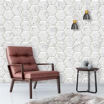 Papel de Parede Geométrico Hexagonal Mármore