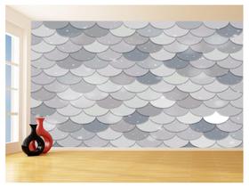 Papel De Parede Geométrico Padrões Tons Cinzas 3,5M Gmt03