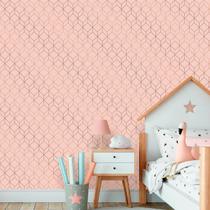 Papel de Parede Geométrico Stylish Soft Pink com Rose 270