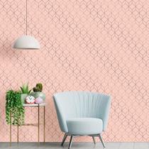 Papel de Parede Geométrico Stylish Soft Pink com Rose Papel de Parede Geométrico Stylish Soft Pink com Rose