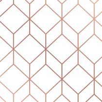 Papel de Parede Geométrico Stylish White Rose Gold 2,50m