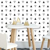 Papel de Parede Geométrico Triângulos em Tons de Preto