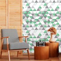 Papel de Parede Geométrico Triângulos Mint Green 270