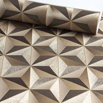 Papel de Parede Geométrico Vinílico Lavável Dourado Luxo - Decoratto