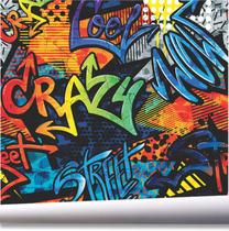 Papel De Parede Grafite Pintura Quarto Rua Teen Street A725 - Quartinho Decorado
