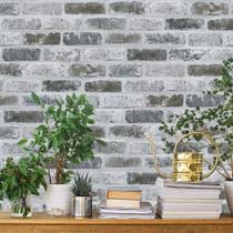 Papel de parede Guvana Grey Brick Peel and Stick 44x300cm Papel de parede Guvana Grey Brick Peel and Stick 44x300cm
