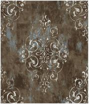 Papel de parede HAOKHOME Vintage Damask Marrom/Bege/Teal 0,45x10m Papel de parede HAOKHOME Vintage Damask Marrom/Bege/Teal 0,45x10m