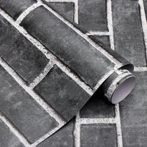 Papel de parede HeloHo Grey Brick Peel Stick 500x45 cm