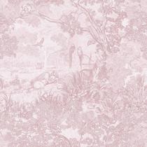 Papel de parede Heroad Rosa Branco Vintage Forest Animals 44x1000 cm