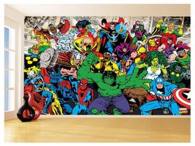 Papel De Parede Heróis Marvel Vingadores Cap 3,5M Nhma280 - Você Decora
