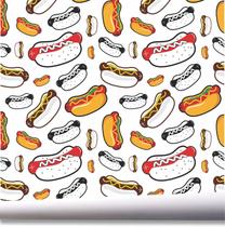 Papel De Parede Hot Dog Cachorro Quente Kit 02 Rolos A737