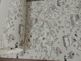 Papel de parede importado infantil limpável mapa cinza. Papel de parede importado infantil limpável mapa cinza.