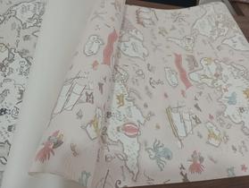 Papel de parede importado infantil limpável mapa.