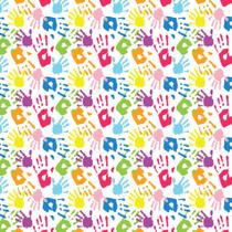 Papel de Parede Infantil Adesivo Mãos Coloridas 2,70x0,57m