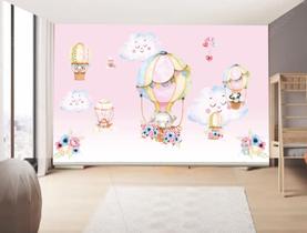 Papel de Parede Infantil Animais Balão (folha med. 90x300 cm)