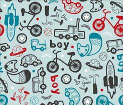 Papel de Parede Infantil Auto Adesivo Lavável Boy Car Bike