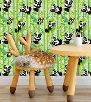 Papel de Parede Infantil Auto Adesivo Lavável Panda Bamboo