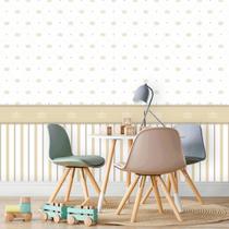 Papel De Parede Infantil Baby Adesivo Quarto Bege Coroa 3M