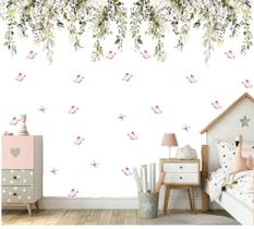 Papel De Parede Infantil Borboletas Aquarelas Quarto Menina