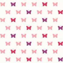Papel de Parede Infantil borboletas vermelho com rose Fofura Baby FF4056