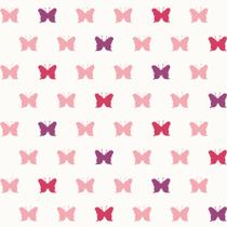 Papel de Parede Infantil borboletas vermelho com rose Fofura Baby FF4056