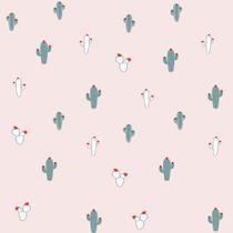 Papel de Parede Infantil Cactos rosa Azul Fofura Baby FF4012