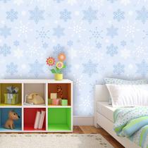 Papel de Parede Infantil com Flocos de Neve Fofos