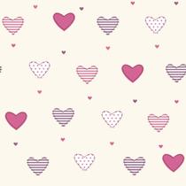 Papel de Parede Infantil coração rose Fofura Baby FF4057.
