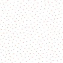 Papel de Parede Infantil Corações Branco/Rosa Fofura Baby FF4022