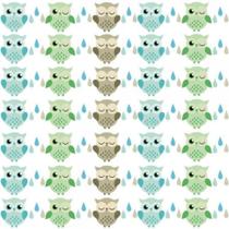 Papel de Parede Infantil Corujas Branco 1,8m2 300x60cm Casa H