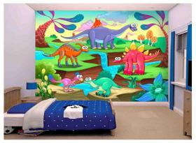 Papel De Parede Infantil Dinossauros Kids 3D s119