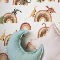 Papel De Parede Infantil Dinossauros No Arco-Íris-60X300Cm