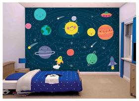 Papel De Parede Infantil Espaço Sistema Solar Azs123