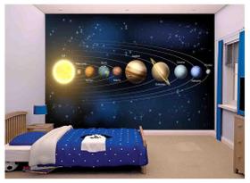 Papel De Parede Infantil Espaço Sistema Solar Azs83 - Você Decora