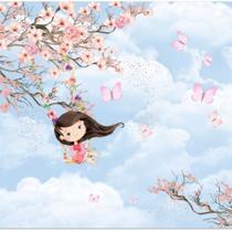 Papel De Parede Infantil Floral Menina Quarto Bebê G50