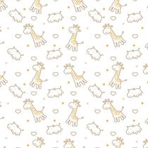 Papel de Parede Infantil Girafa e Hipopótamo 2,70x0,57m