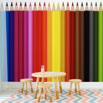 Papel De Parede Infantil Lapis De Cor Colorido Baby M²