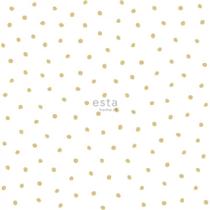 Papel De Parede Infantil Little Bandits 138937 Branco e Dourado - Rolo Fechado de 0,53cm x 10mts