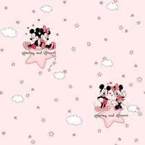 Papel de Parede Infantil Minnie e Michey Rosa Fantasy B581501 Papel de Parede Infantil Minnie e Michey Rosa Fantasy B581501