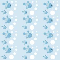 Papel de Parede Infantil Peixes Rolo 300cm X 60cm Azul Casa H Papel de Parede Infantil Peixes Rolo 300cm X 60cm Azul Casa H