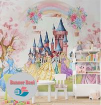 Papel de parede infantil princesas da Disney e arco iris aquarela m² BN 54 - BANNER BANI