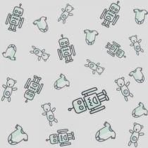 Papel De Parede Infantil Robô Ursinho Baby