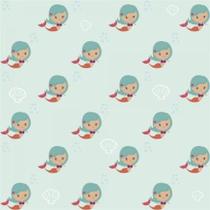 Papel de Parede Infantil Sereia Menina Azul para Decoração Infantil Casa H Papel de Parede Infantil Sereia Menina Azul para Decoração Infantil Casa H