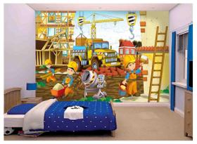 Papel De Parede Infantil Trator Caminhão Kids Azs65