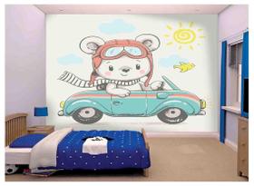 Papel De Parede Infantil Ursinho Quarto Bebê s156