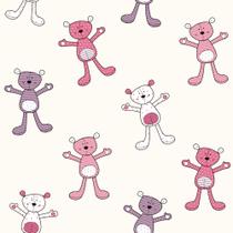 Papel de Parede Infantil ursos rosa branco marfim Fofura Baby FF4052. Papel de Parede Infantil ursos rosa branco marfim Fofura Baby FF4052.
