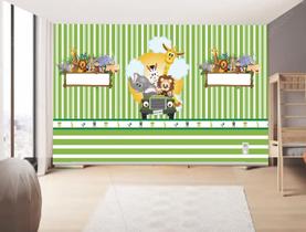 Papel de Parede Infantil Zafari Carro (folha med. 90x300 cm)