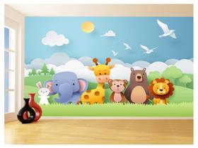 Papel De Parede Infantil Zoo Safari Leão Baby 3,5M Azs344 Papel De Parede Infantil Zoo Safari Leão Baby 3,5M Azs344